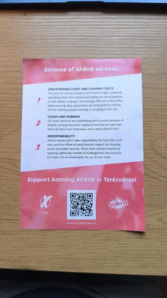 Affiches anti-Airbnb à Budapest