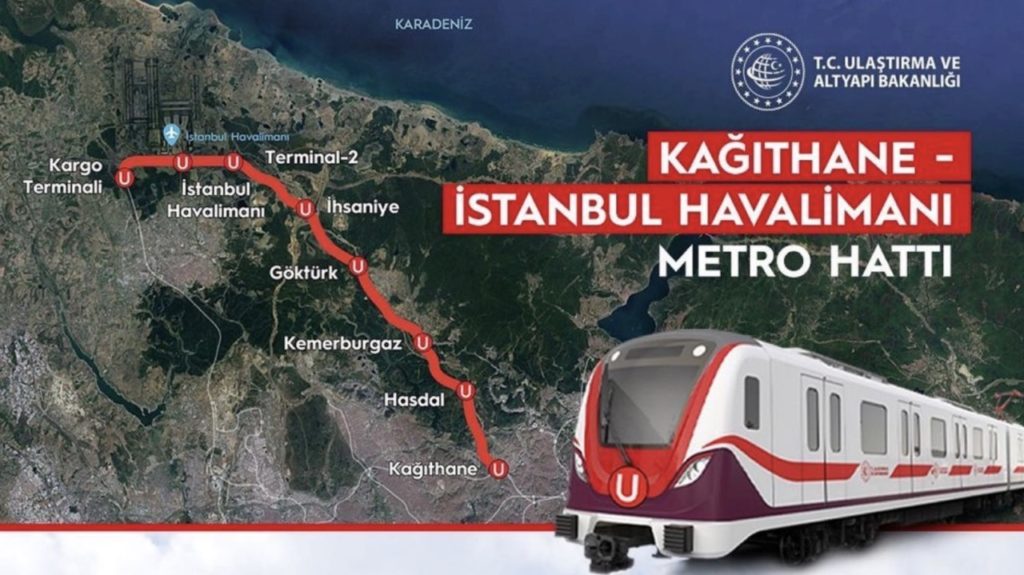 nouvelle ligne de metro kaghitane aeroport d'istanbul