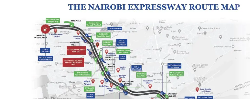 Carte de l'autoroute de Nairobi