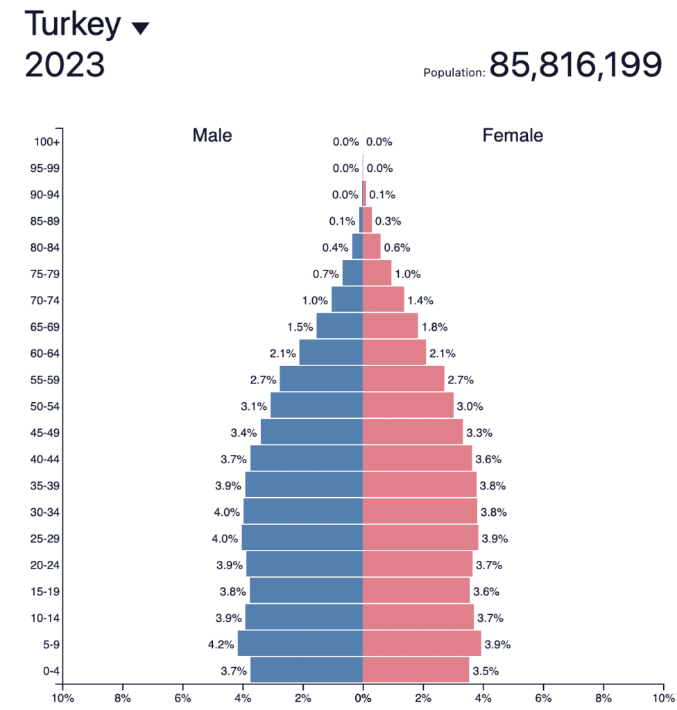 pyramide de population turquie